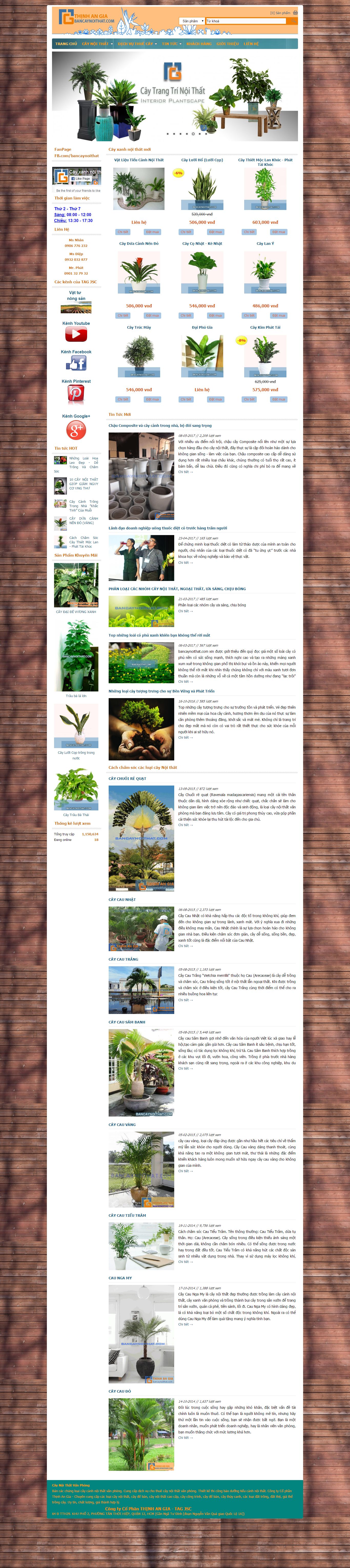 Thiết kế Web cây cảnh nhà vườn bancaynoithat.com